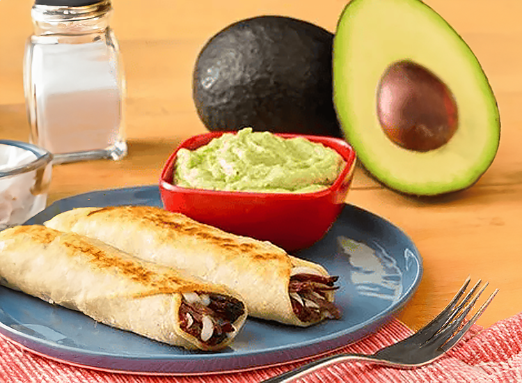 Barbacoa Taquito with Avocado Dipping Sauce