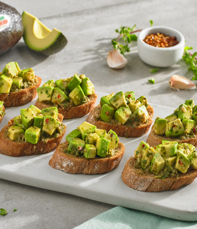Avocado Chimichurri Bruschetta