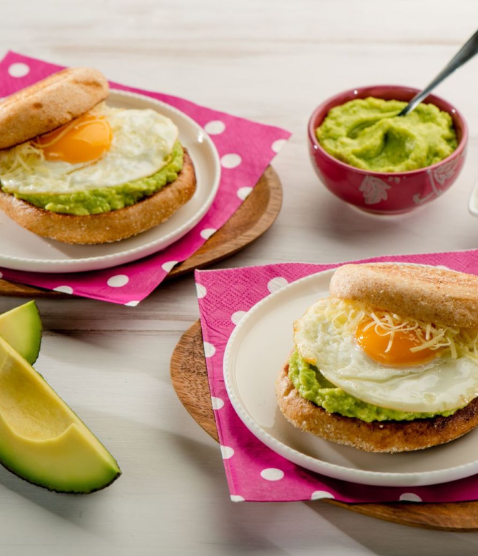 Avocado, Egg and Gruyere English Muffin