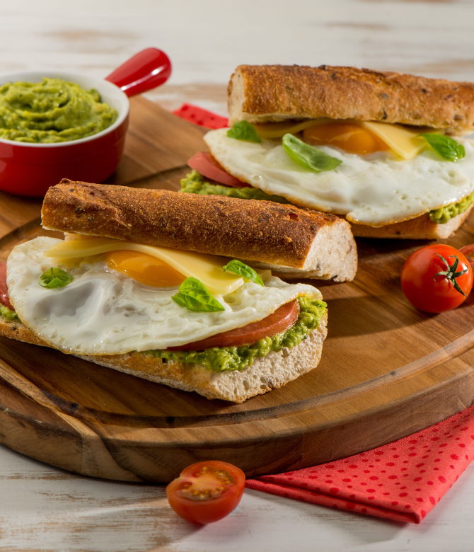 Avocado, Egg and Tomato Baguette Toast