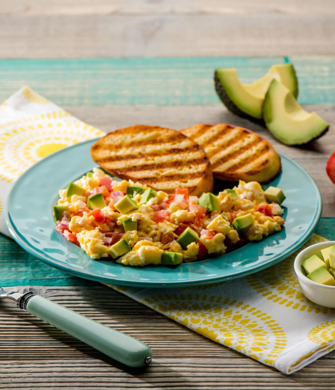 Avocado, Tomato and Egg Scramble
