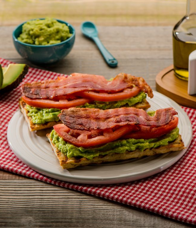 Avocado, Turkey Bacon and Tomato Toast