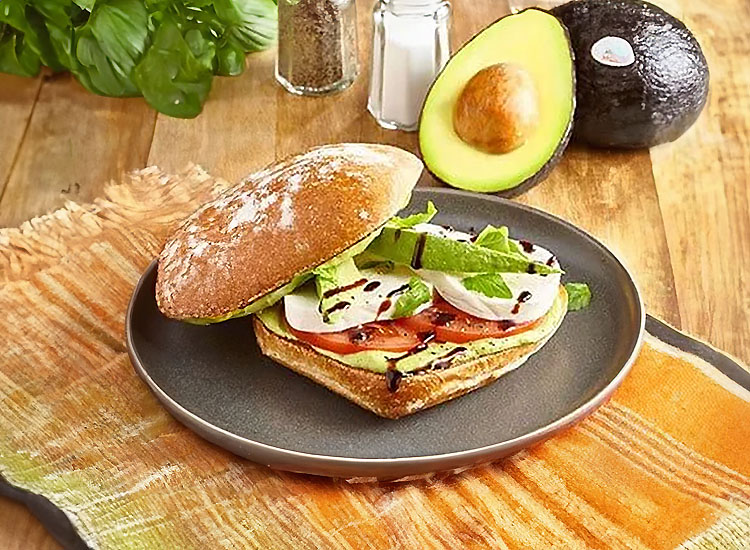 Caprese Sandwich with Avocado Basil Mousse