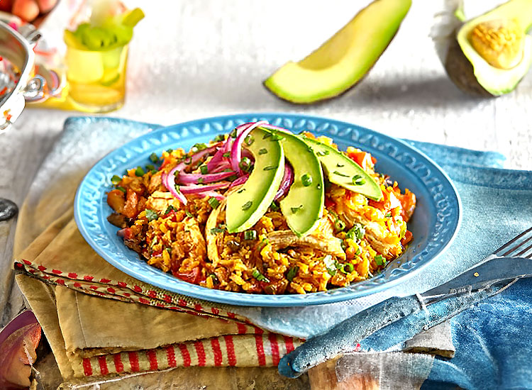 Arroz con Pollo with Avocado
