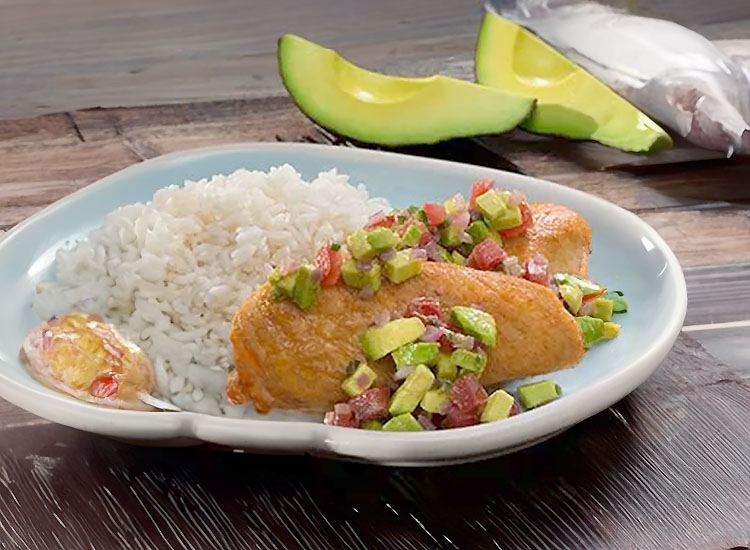 Skillet Chicken with Savory Avocado Salsa