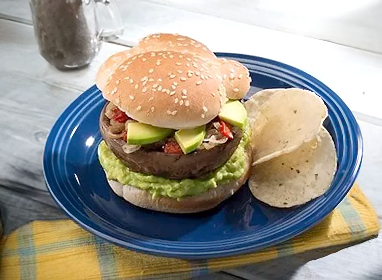 Portobello Mushroom Burger with Avocado