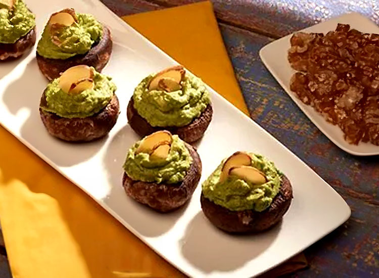 Avocado and Spinach Stuffed Mushrooms