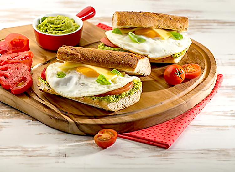 Avocado, Egg and Tomato Baguette Toast