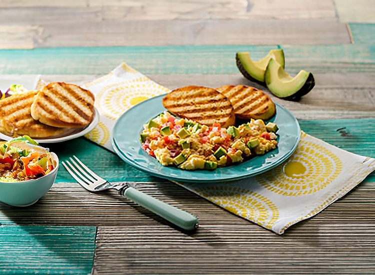 Avocado, Tomato and Egg Scramble