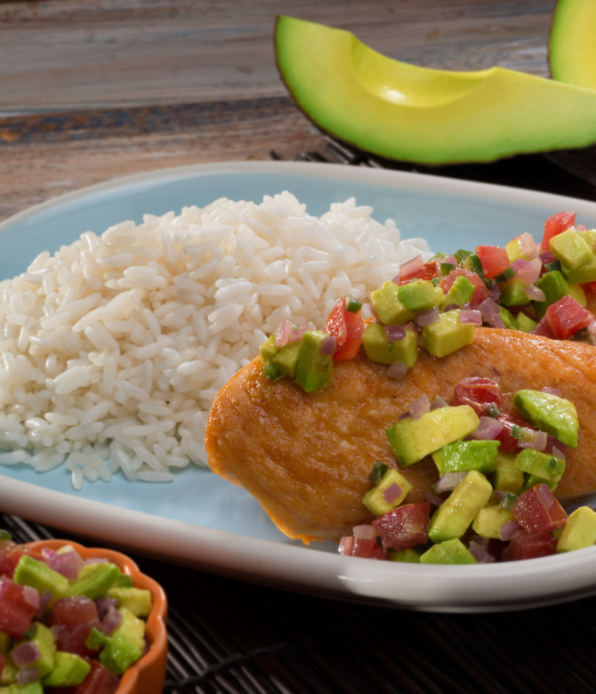 Skillet Chicken with Savory Avocado Salsa