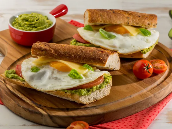Avocado, Egg and Tomato Baguette Toast