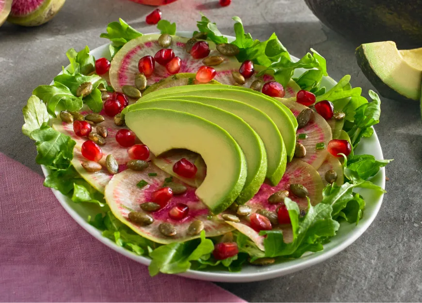 Avocado, Watermelon, and Radish Salad