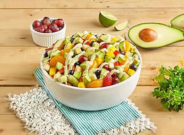 Avocado Fruit Salad with Coconut Lime Dressing
