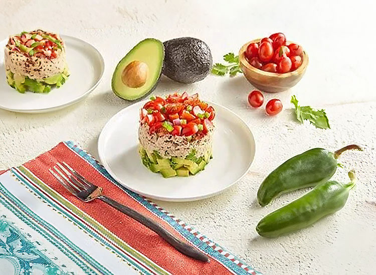 Avocado and Tuna Salad Stack
