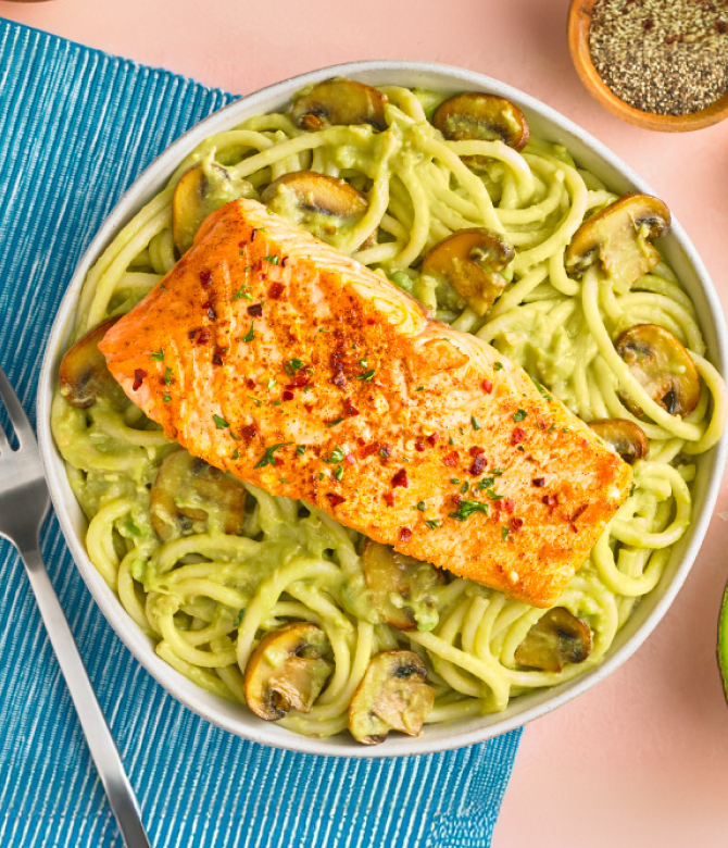 Creamy Avocado Mushroom Pasta