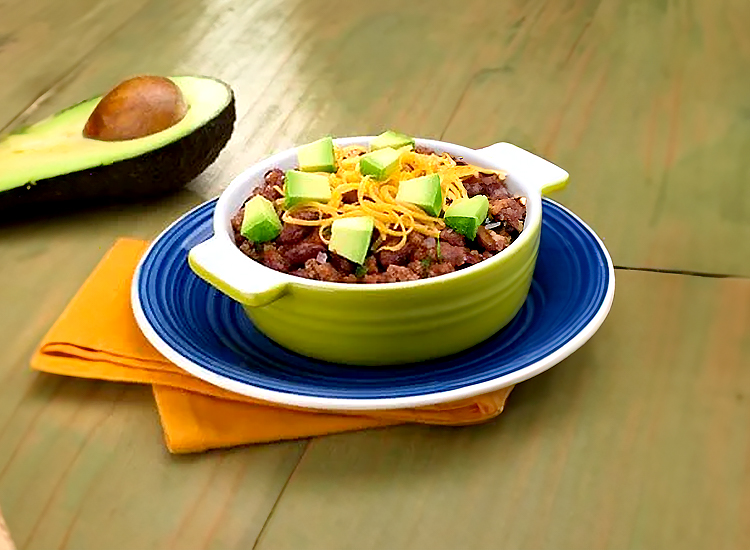 Beef Chili with Avocado