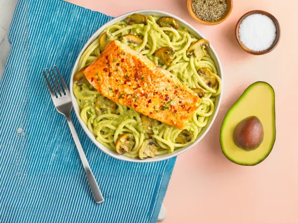Creamy Avocado Mushroom Pasta