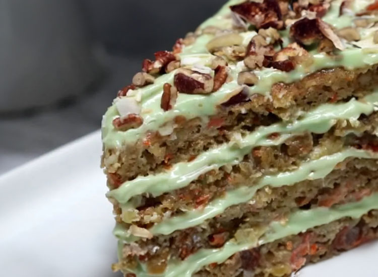 Carrot Cake with Avocado Icing