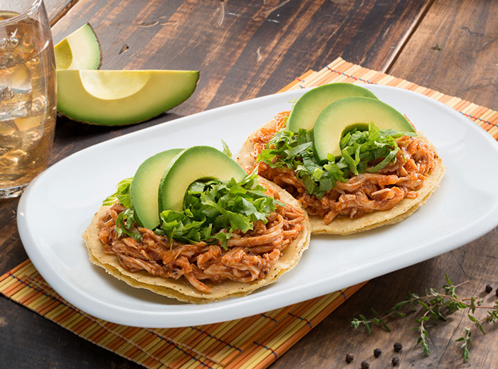 Chicken Tinga and Avocado Tostadas